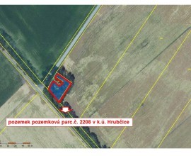 Prodej pozemku parcela číslo: 2208 v k.ú. Hrubčice.